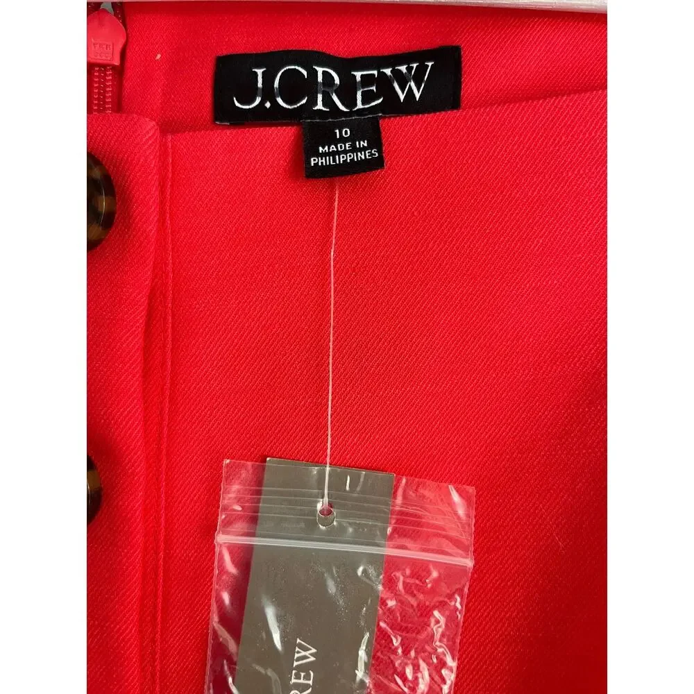 J.Crew NWT Mini Sheath Dress Gramercy Linen Blend California Poppy 10 CS954 Lux